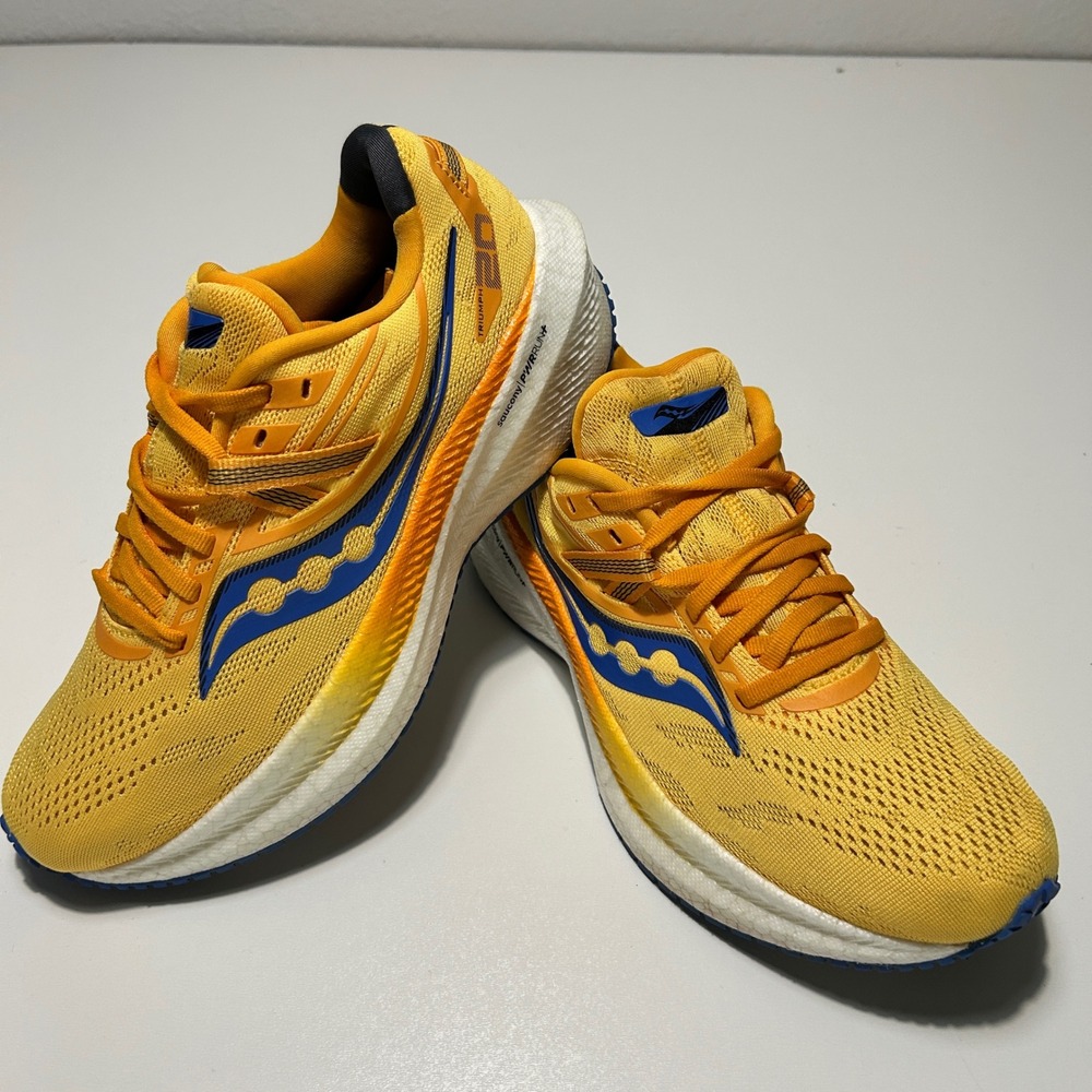 Saucony Triumph 20 Womens Running Shoes Prospect Glass Yellow Blue S10759-30